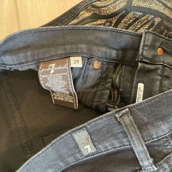 7 For All Mankind‎ 29 Black and Gold Brocade Skinny Leg Jeans Festive Boho Artsy - Picture 5 of 11
